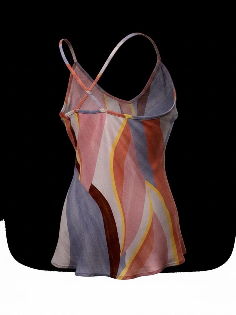 Roller Rabbit Pastel Swirl Strappy Cami in Pink, Blue, Yellow, Brown